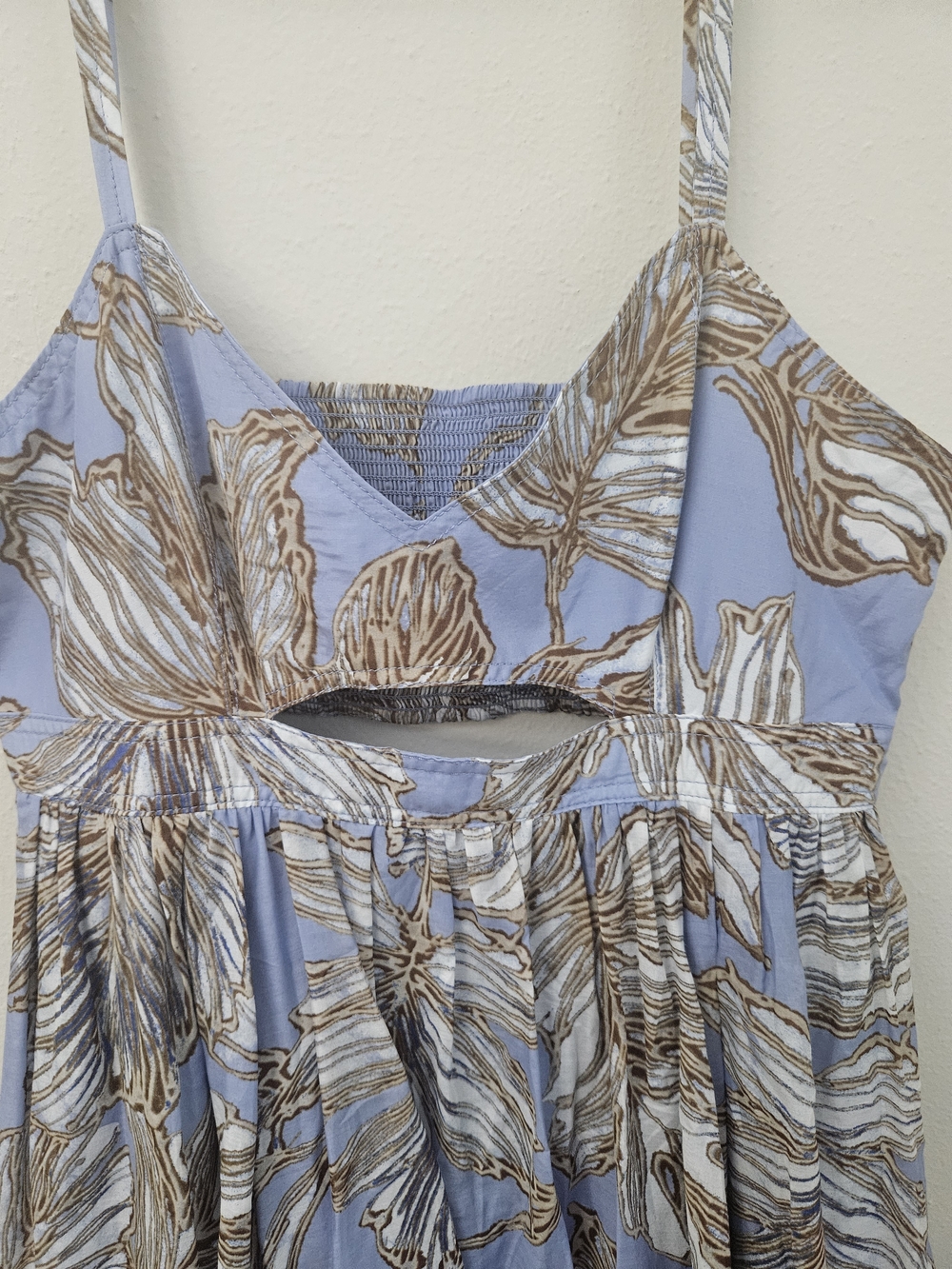 Banana Republic Light Blue Floral Cutout Maxi Sundress Size 14 New - Picture 6 of 16